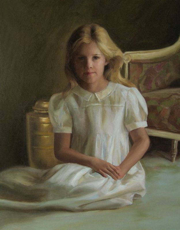 Children's Oil Portrait A QUIET MOMENT